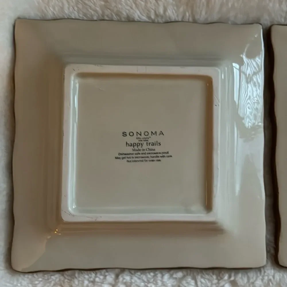 Sonoma Happy Trails 8” Square Set of 2 Salad Plates